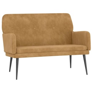 Braune vidaXL Sitzbank aus Samt, 108 cm breit, für Garderobe oder Wartebereich.