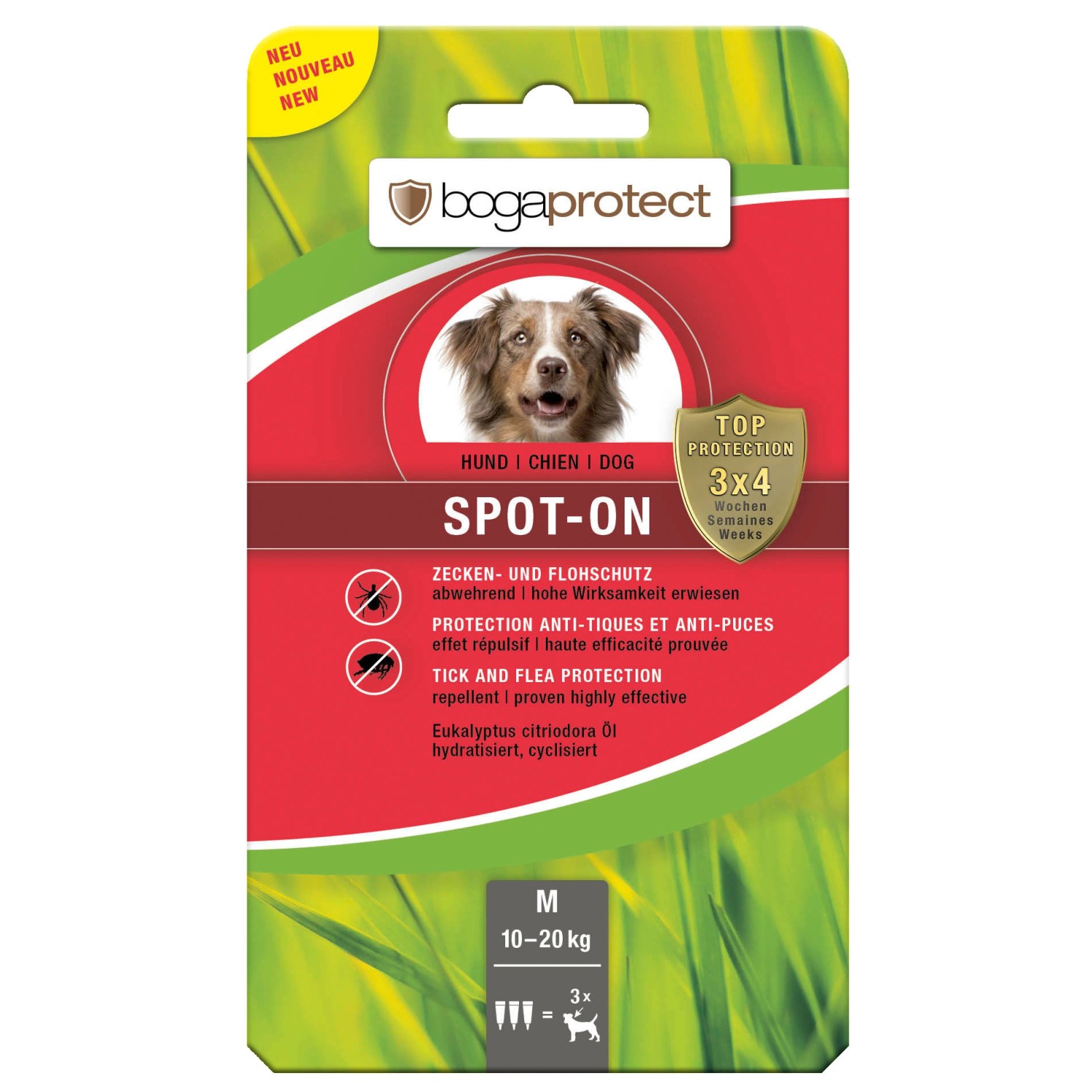 Bogaprotect Spot-On Floh- und Zeckenschutz für Hunde M 3 x 2,2 ml