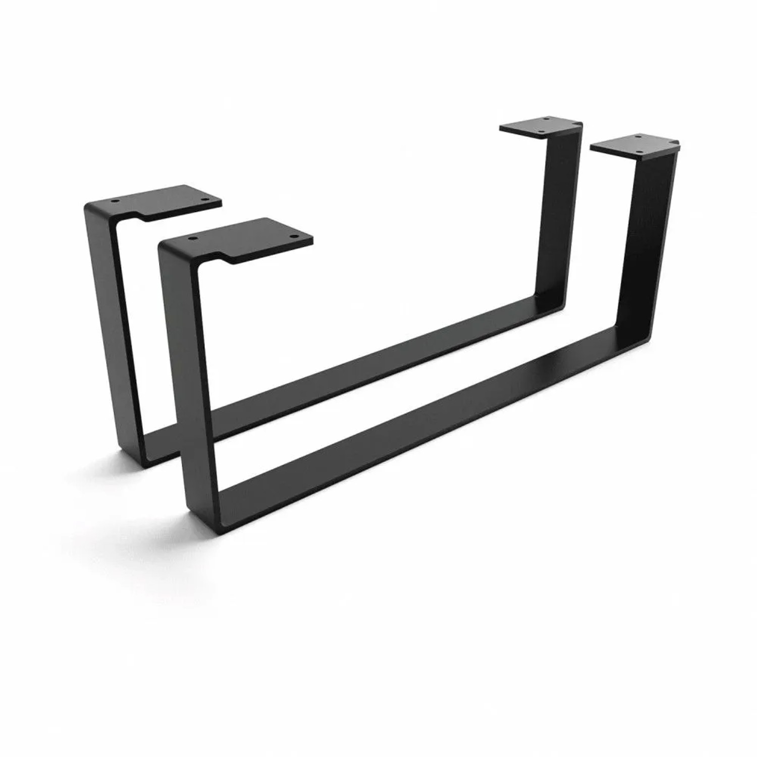 HEVVA Möbelfüße LUXEMBURG 20 cm Hoch 50 cm Tief 2er Set Schwarz