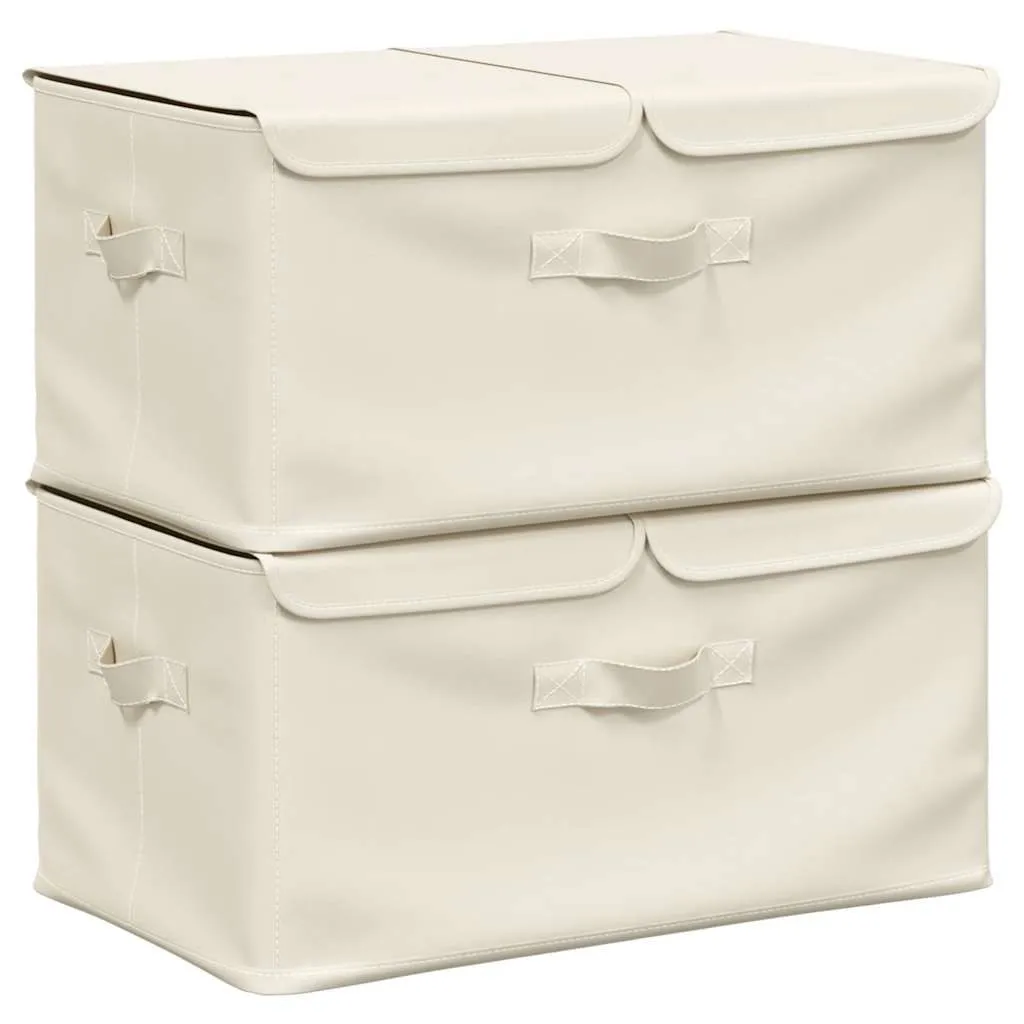 vidaXL Aufbewahrungsboxen 2 Stk Stoff 50x30x25 cm Creme 332917