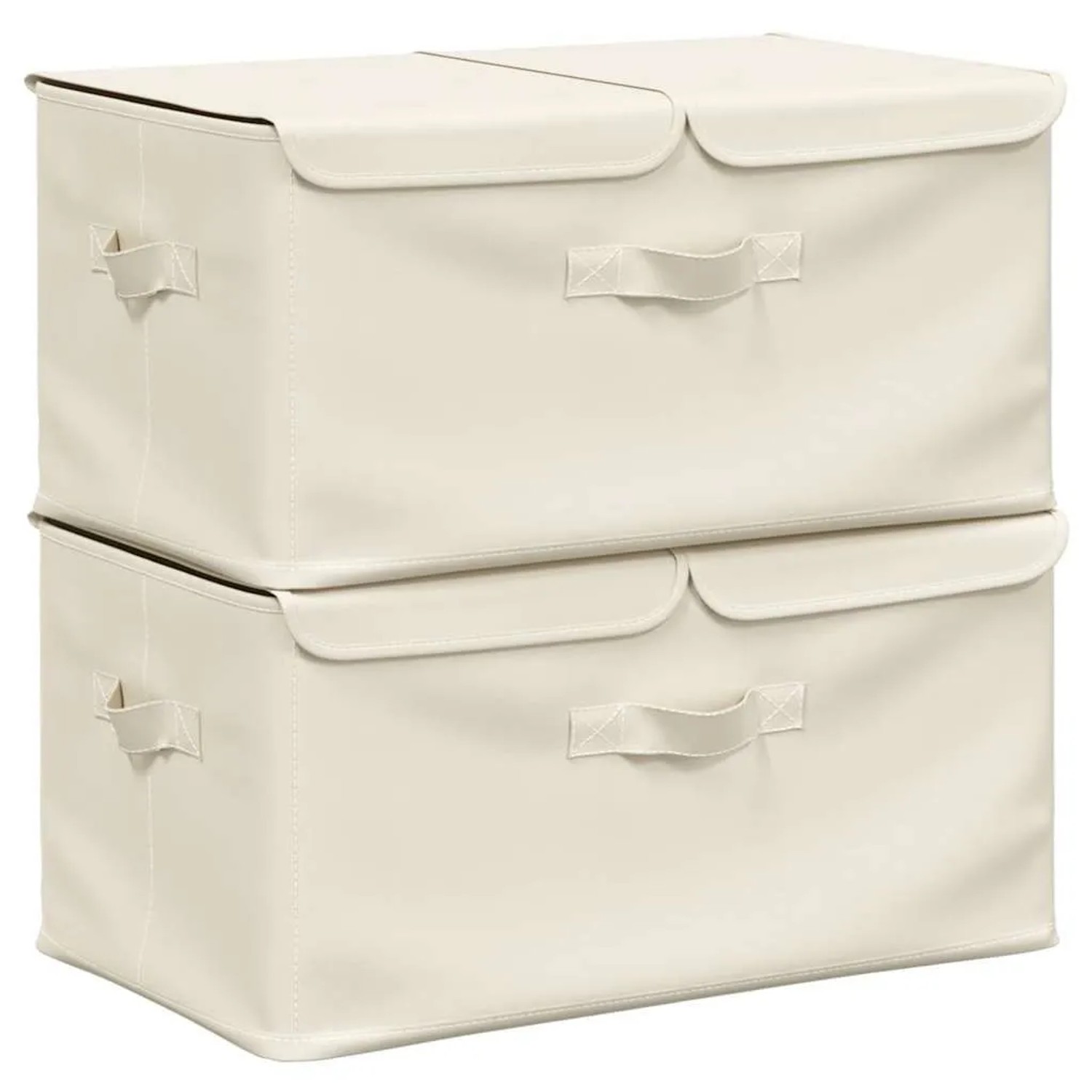 vidaXL Aufbewahrungsboxen 2 Stk Stoff 50x30x25 cm Creme 332917