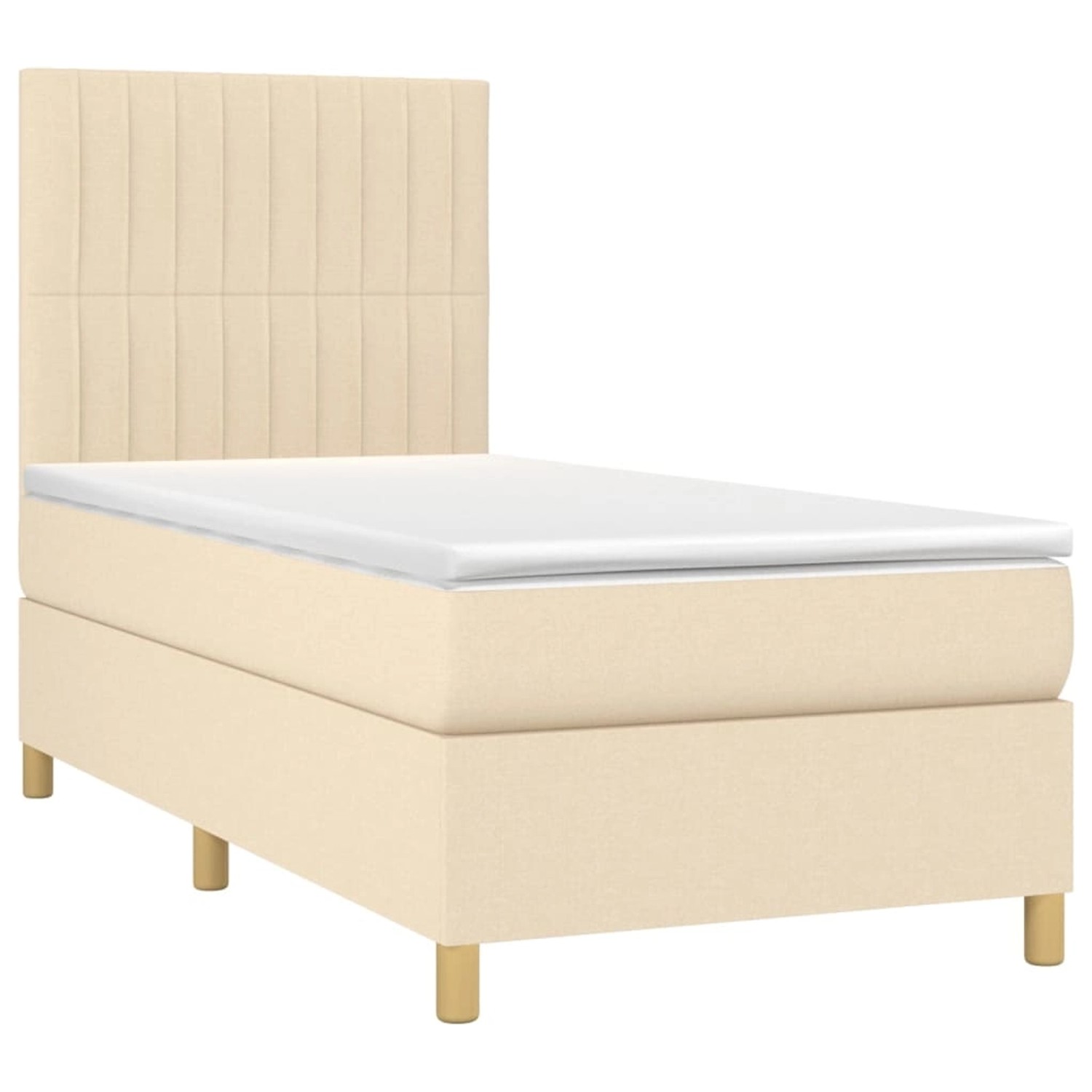 vidaXL Boxspringbett mit Matratze & LED Creme 90x190 cm Stoff 3135562 günstig online kaufen