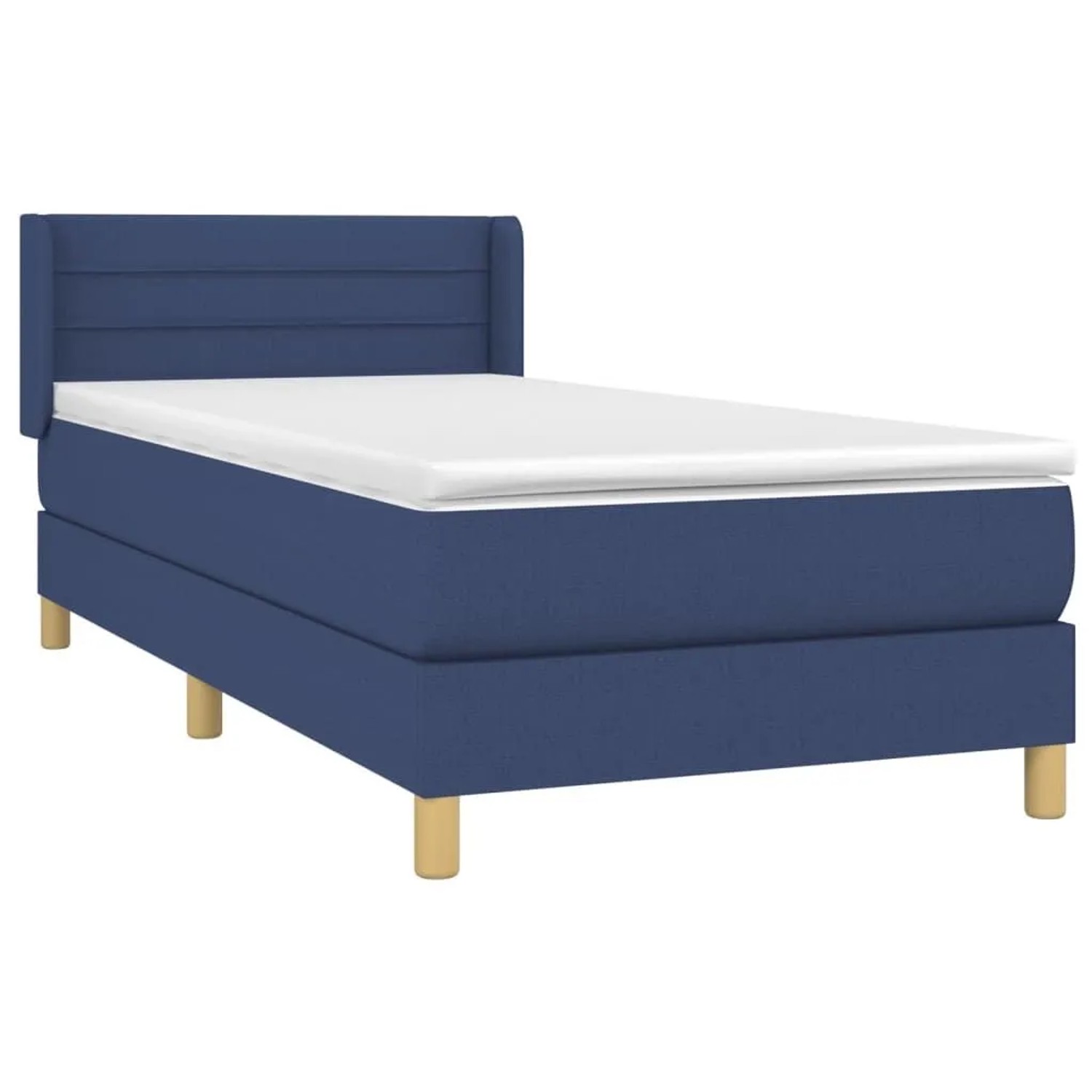 Thumbnail - vidaXL Boxspringbett mit Matratze Blau 80x200 cm Stoff 3130311