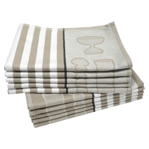 Dyckhoff Geschirrtuchset Gläser Sand 50 x 70 cm 10-tlg.