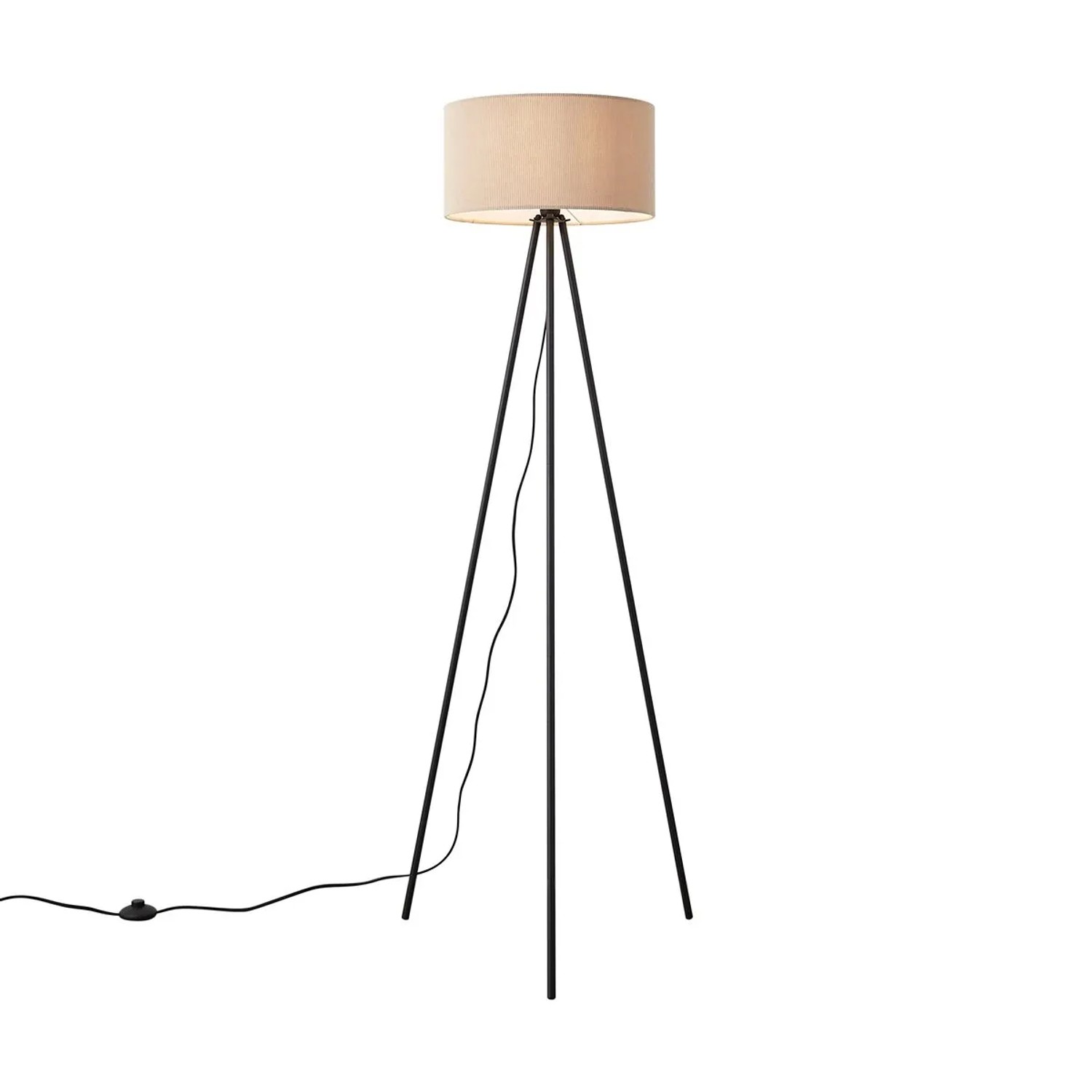 QAZQA Moderne Stehleuchte Taupe mit Samtschirm Luz