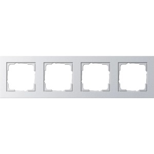 Gira Abdeckrahmen E2, 4-fach, Alu: Rahmen für Schalter und Steckdosen, zur horizontalen/vertikalen Montage.