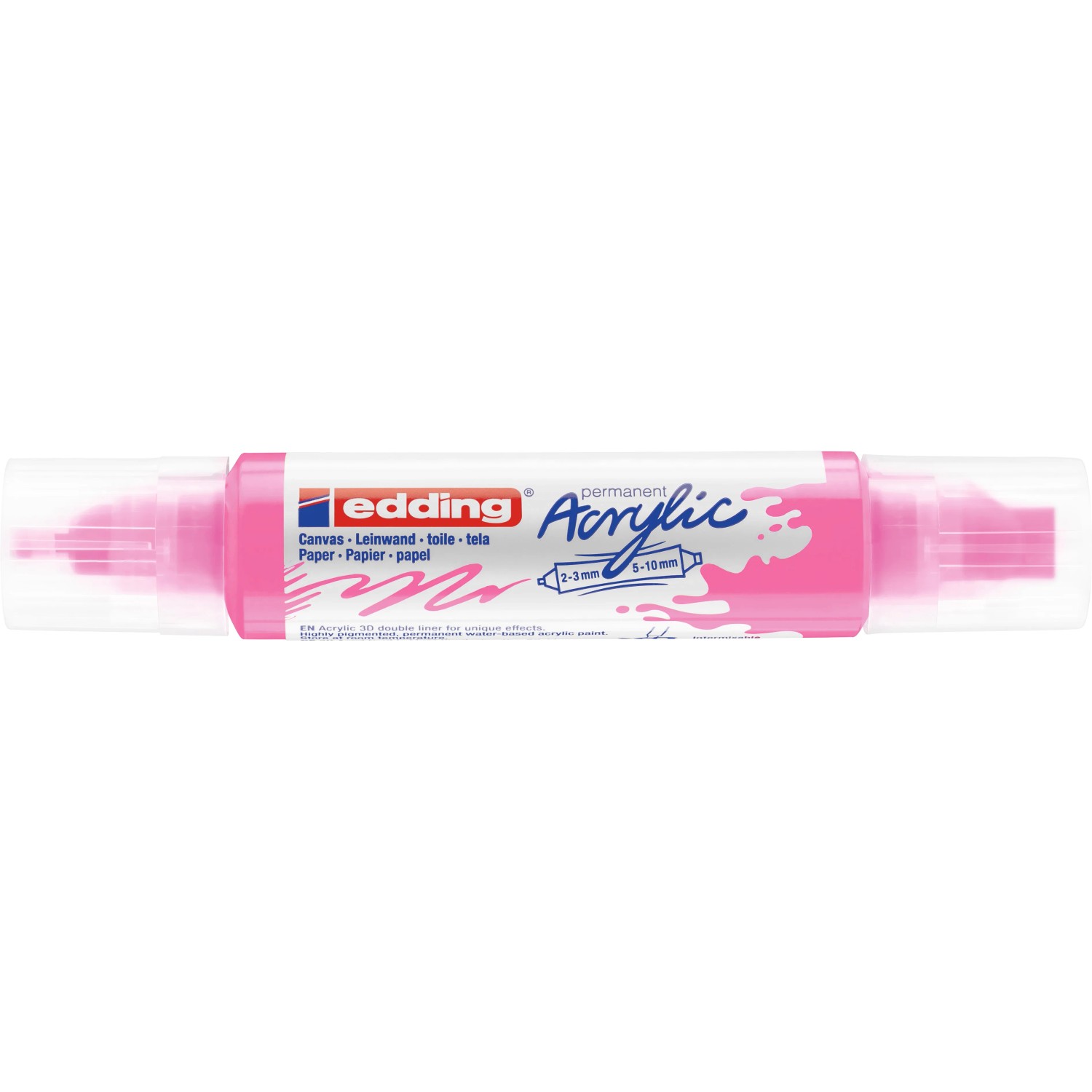 edding 5400 Pennarello Acrilico 3D Double Liner, Nero, 1 Tubetto di Vernice Acrilica, Doppia Punta 2-3,5-10Mm, Pittura Acrilica per Tele, Tavole, Legno, Colori Impermeabili di Alta Qualità