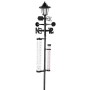PROREGAL Wetterstation SWS29 mit Solarlampe, 158cm hoch, zeigt Temperatur, Windrichtung und Niederschlag.