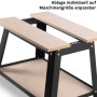 STAHLWERK Universal Maschinenständer mit verstellbaren Holzauflagen und Ablagefach. Robustes Maschinenuntergestell für Werkstatt.