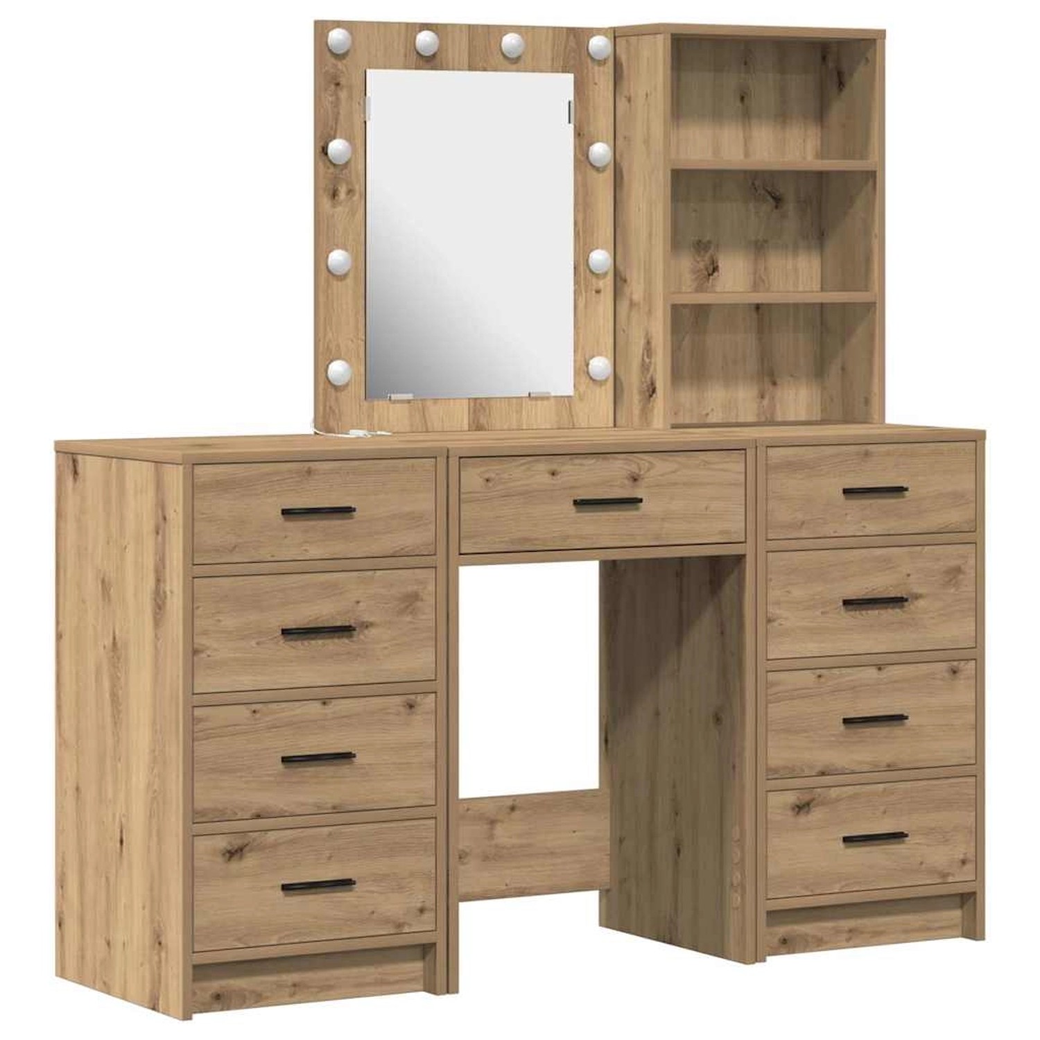 vidaXL Schminktisch 3-Tlg Braun 40 x 41 x 135 cm Holzwerkstoff 3334226