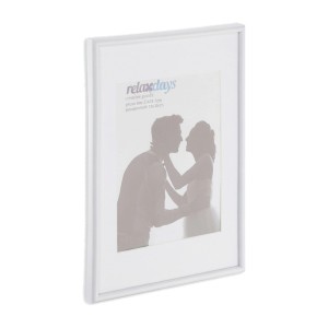 Relaxdays Bilderrahmen 2er Set A4 Kunststoff Glas MDF Weiß 30,5 cm x 22 cm x 2 cm 400 g