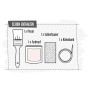 CREATE! by OBI DIY Farb-Set Porzellan Rosa: Pinsel, Farbtopf, Schleifpapier und Klebeband.