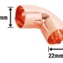 Kupfer Löt-Winkel Ø 22 mm, 90 Grad Bogen für Kupferrohre, 10er Set.
