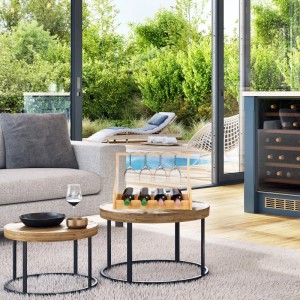 Relaxdays Weinregal Bambus Natur mit Glashalter 30 cm x 44,5 cm x 23,5 cm 0,9 kg