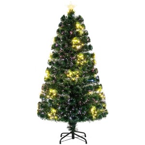 Costway Künstlicher Weihnachtsbaum Glasfaser &170 Zweigspitzen 150cm
