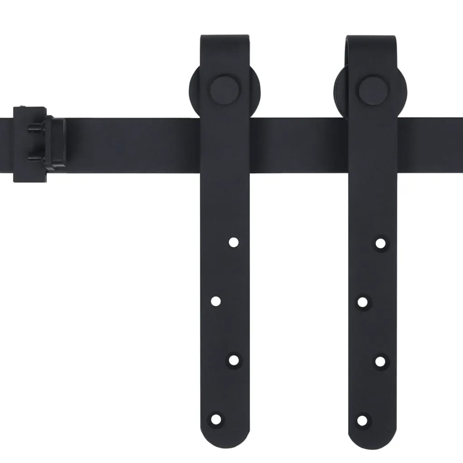 Schwarzes vidaXL Mini Schiebetürbeschlag Set aus Stahl für Schranktüren, 200 cm lang.