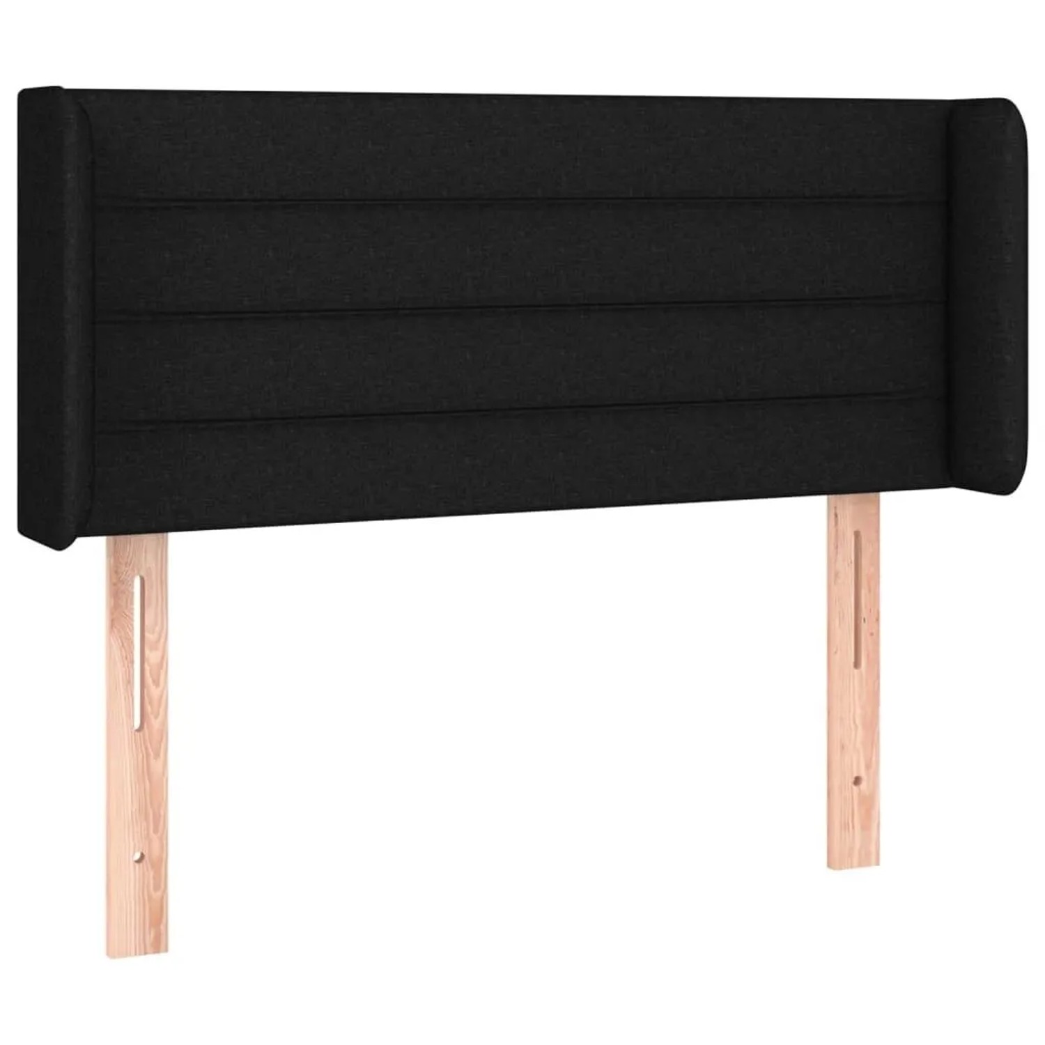 vidaXL Kopfteil mit Ohren Schwarz 103x16x78/88 cm Stoff 3118900