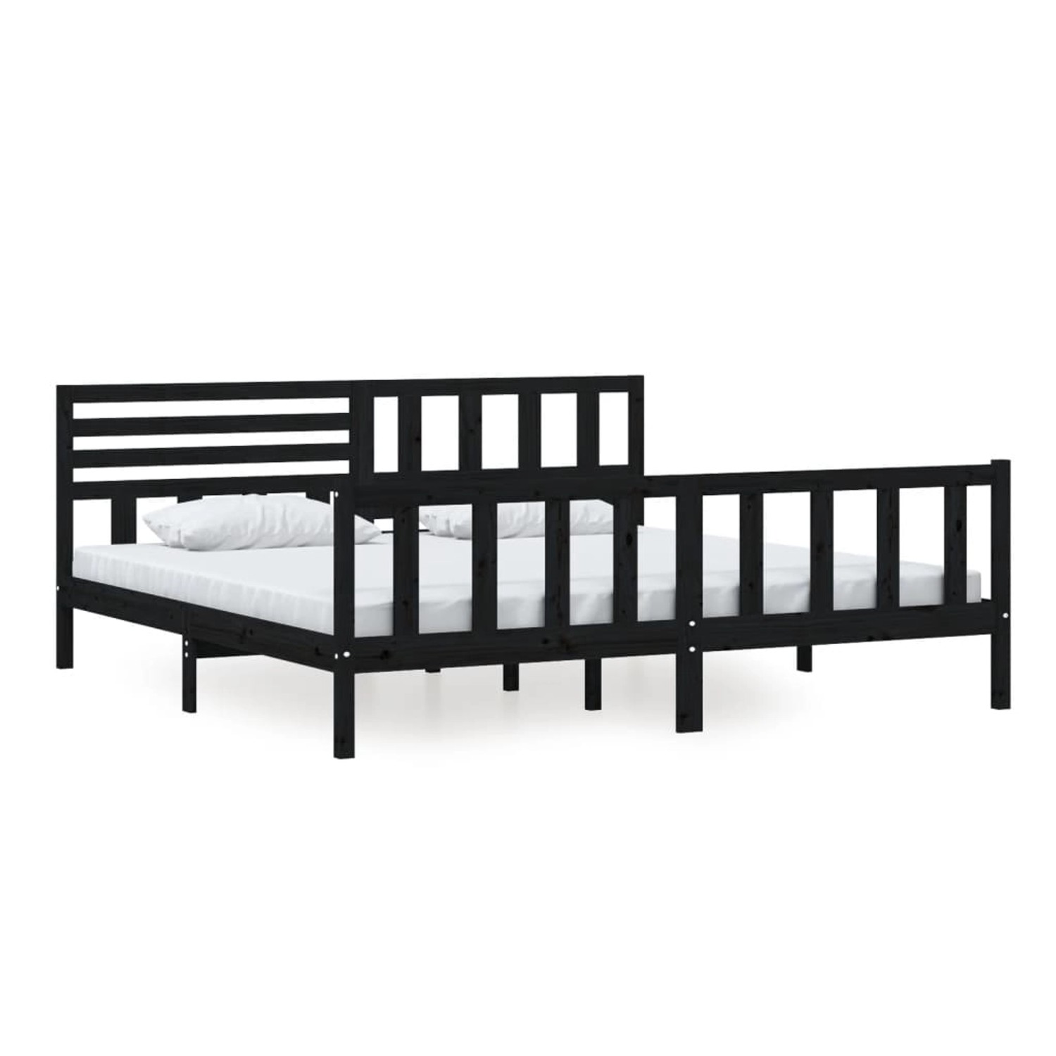 vidaXL Massivholzbett Schwarz 200x200 cm1053451 günstig online kaufen