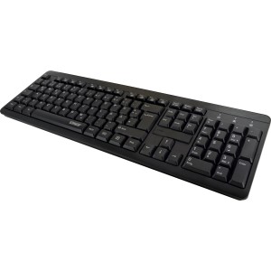 Schwarze, kabellose Schwaiger® PC Tastatur (QWERTZ) für Computer & Multimedia.