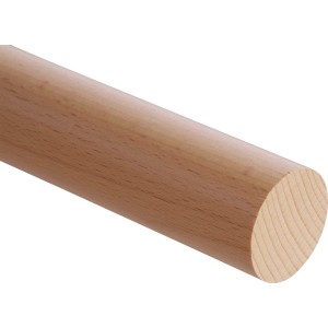 Dolle Handlauf aus Buche, 200 cm lang und 4 cm Durchmesser, zur Montage im Innenbereich.
