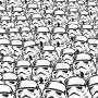 Komar Vliesfototapete: Star Wars Stormtrooper Schwarm, schwarz-weißes Muster.