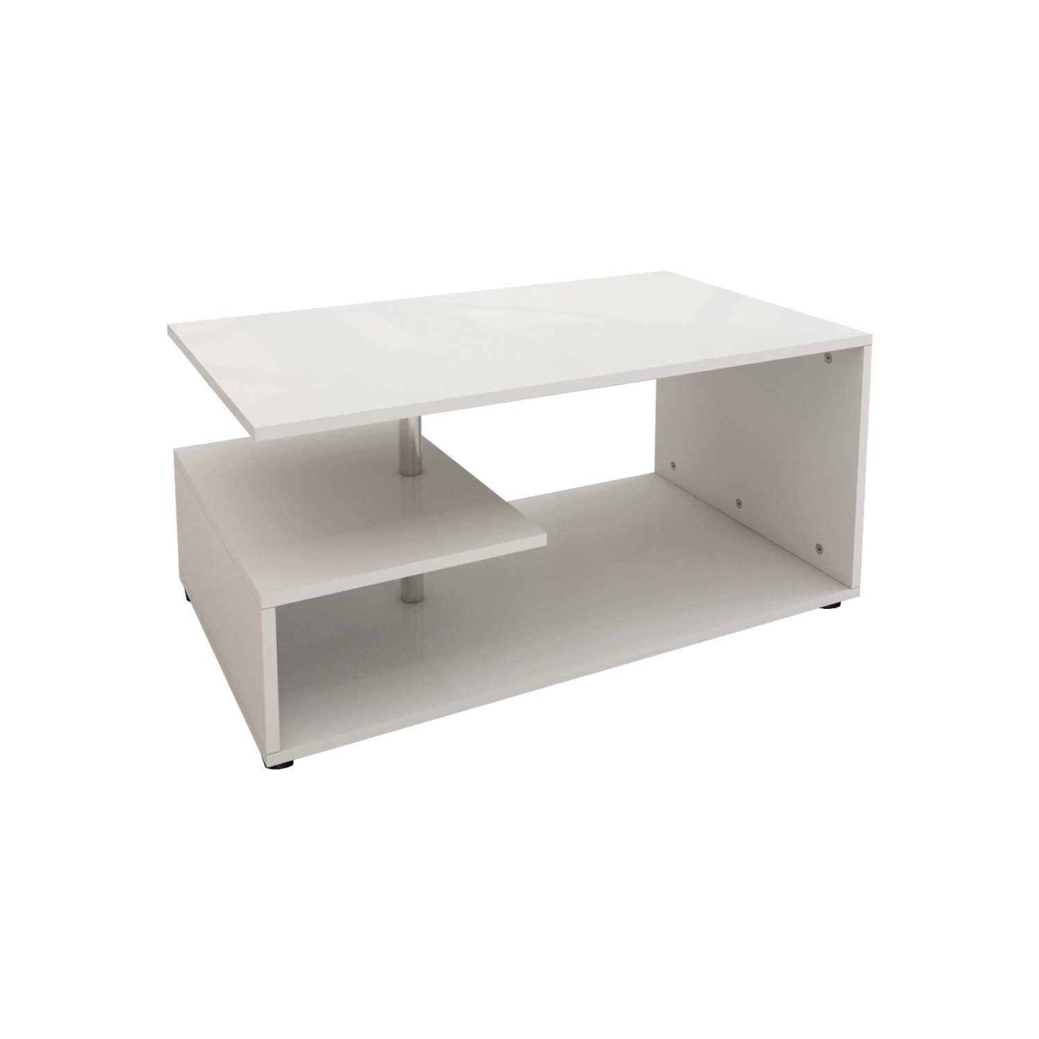 ML-Design Couchtisch Weiß mit Metall Dekostange 91x41x52,6 cm aus Holz günstig online kaufen