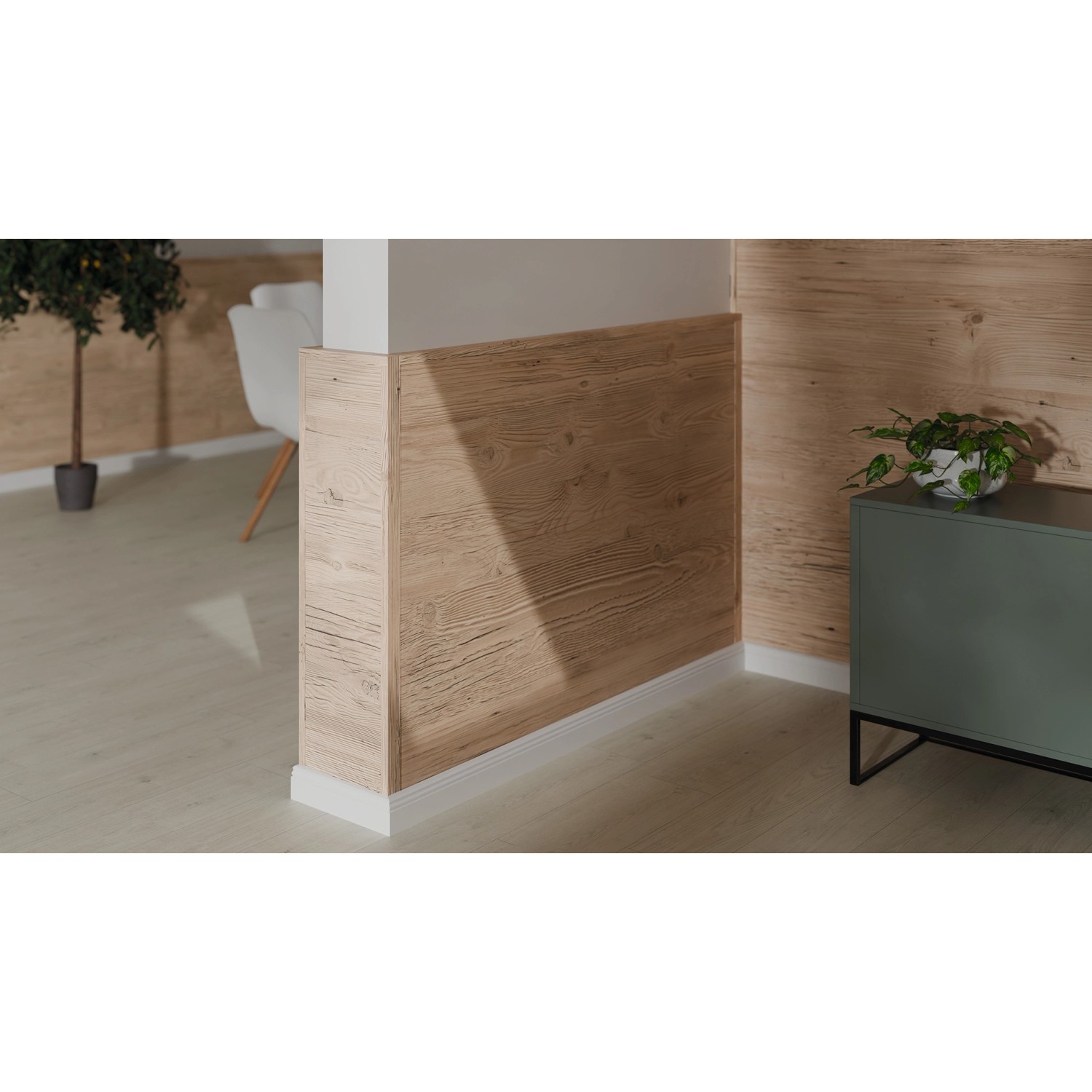 Egger Decowall DO006 Namur Fichte, Dekor-Paneele mit rustikaler Holzoptik für die Wandverkleidung.