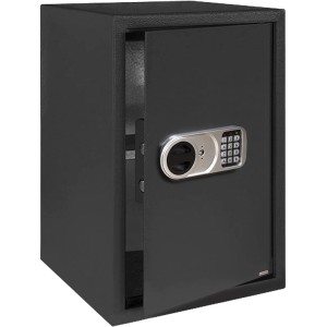 Offener, anthrazitfarbener KARAT Tresor Safemaxx mit elektronischem Zahlenschloss, 50x35x31 cm, 43 Liter.