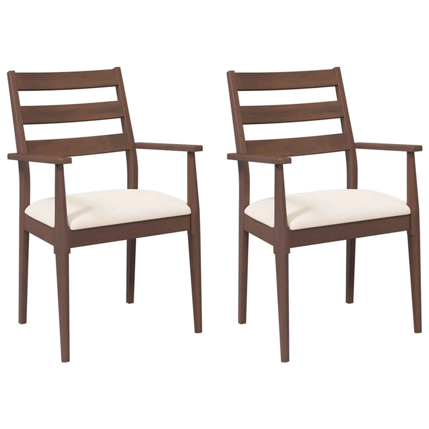 vidaXL Esszimmerstühle mit Kissen 2 Stk Braun Massivholz Gummibaum 4102471 günstig online kaufen