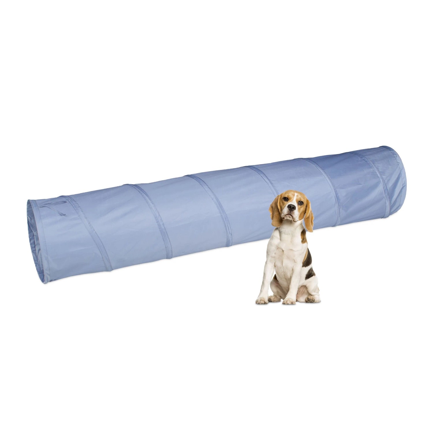 Relaxdays Hundetunnel Polyester Stahl Grau Pop-up 200 cm x 40 cm 0,71 kg