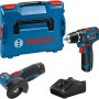 Bosch Professional Combo Set mit Akku-Bohrschrauber, Winkelschleifer, Akkus, Ladegerät und L-Boxx.