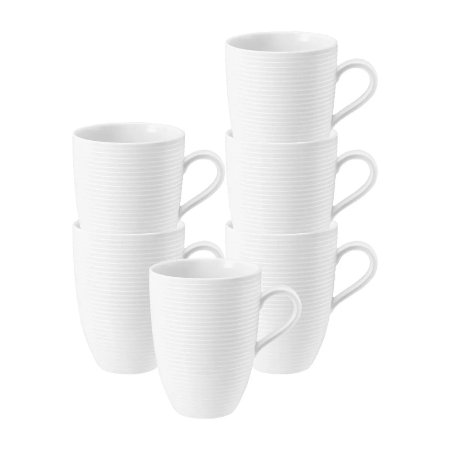 Seltmann Weiden Beat Color Glaze Kaffeebecher 350 ml 6er Set Weiß
