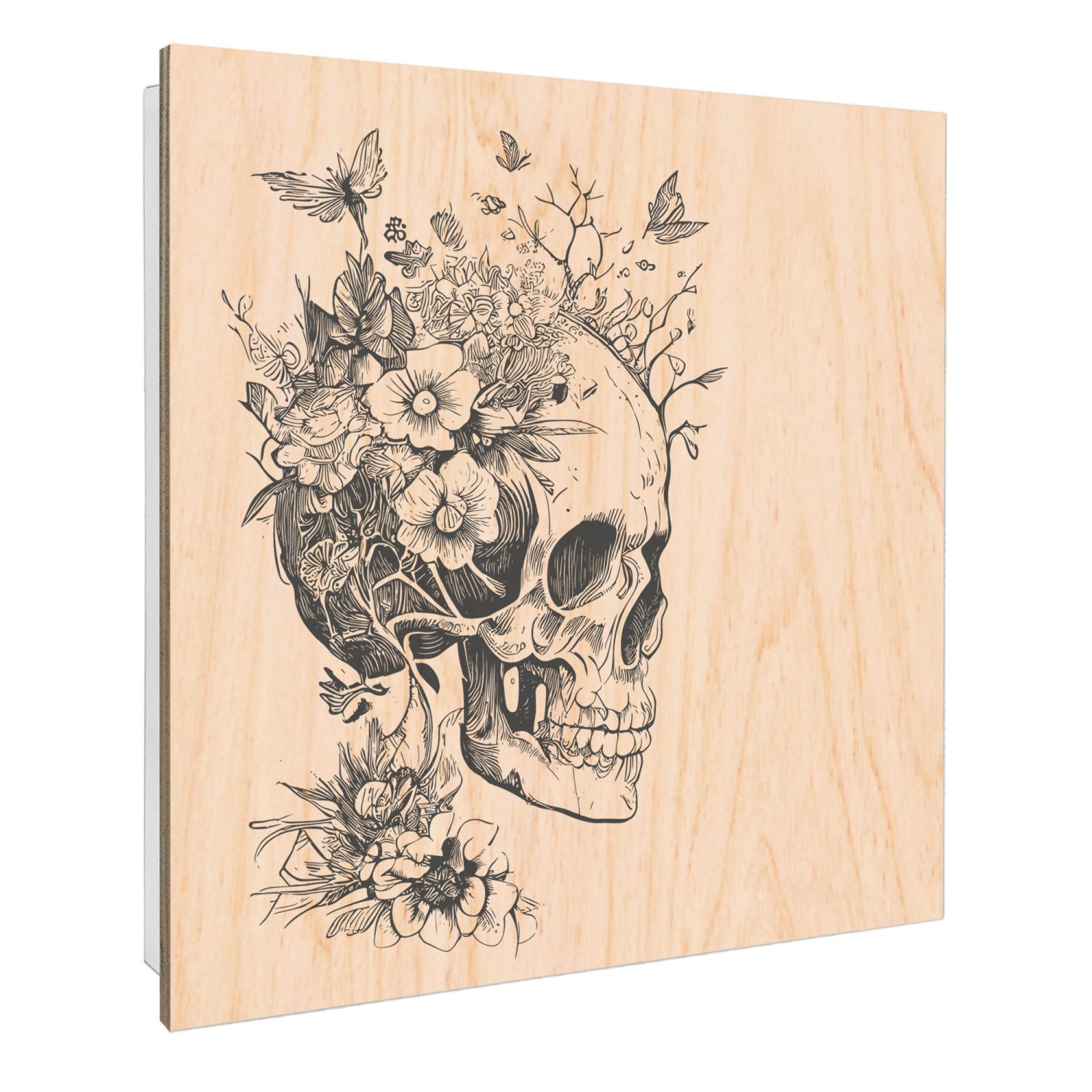 Banjado Schlüsselkasten mit Holzfront 30x30cm Weiß Scharnier Links 50 Haken günstig online kaufen