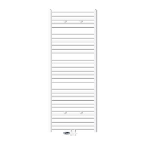 Weißer ECD Germany Badheizkörper 750x1800 mm mit Anschlussgarnitur für Bodenanschluss.
