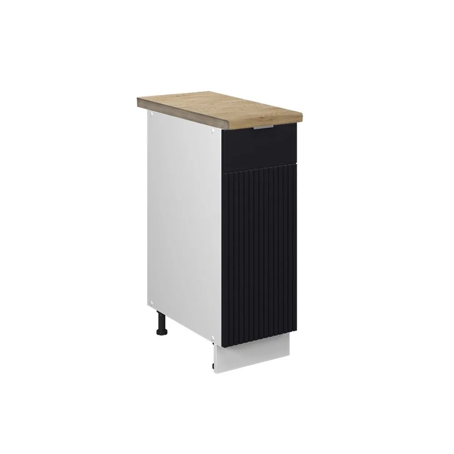 Vicco Apothekerschrank Fame-Line Schwarz Gestreift 30 x 82 AP Eiche Art Nr 50722