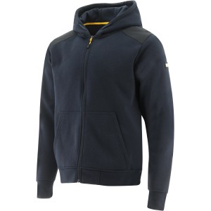 Marineblaue Cat Kapuzenjacke Essential für Herren, Arbeitskleidung mit Reißverschluss und Kapuze.
