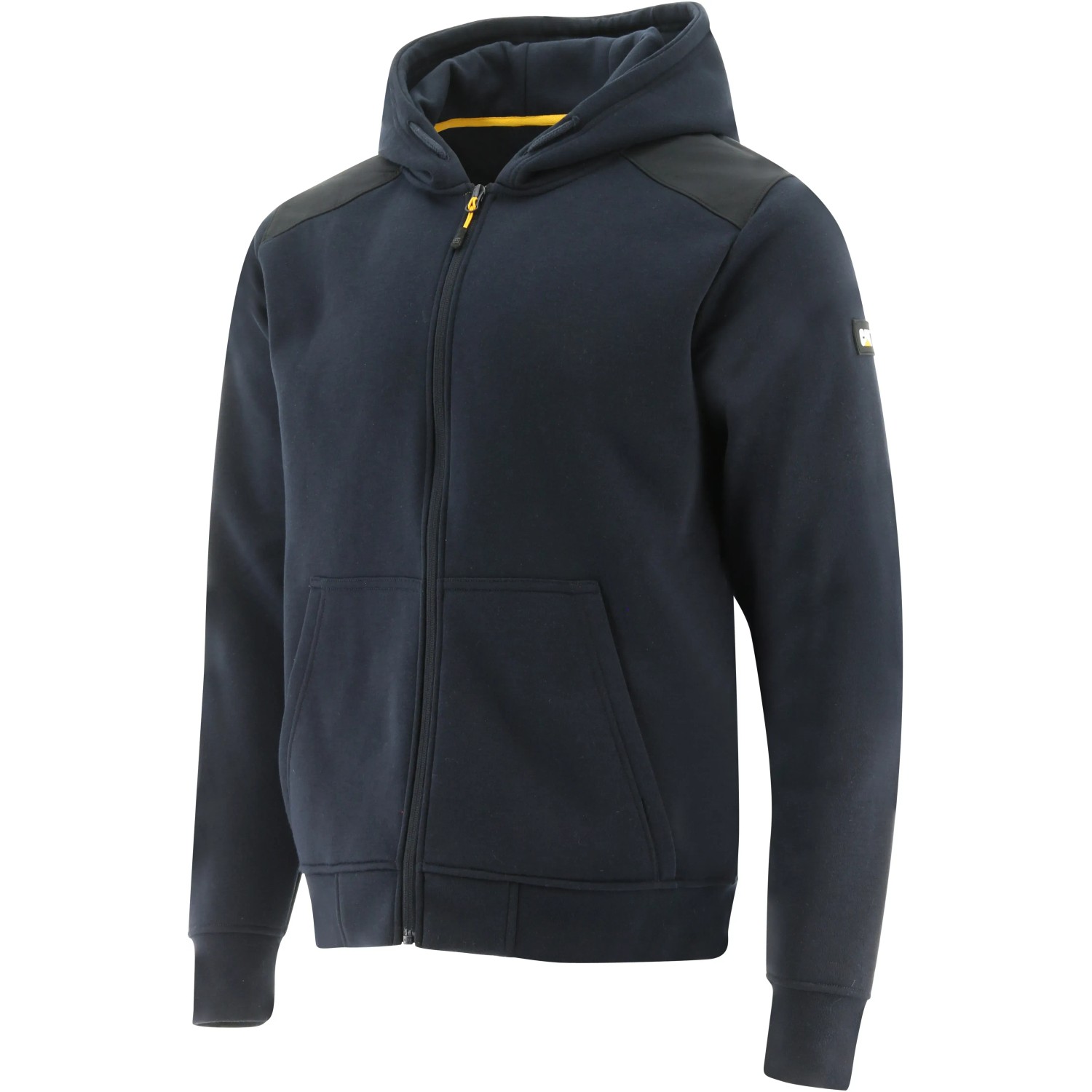 Marineblaue Cat Kapuzenjacke Essential für Herren, Arbeitskleidung mit Reißverschluss und Kapuze.