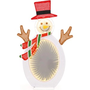 Costway Led Schneemann 64 cm Weihnachtsdeko mit Unendlichkeitsspiegel
