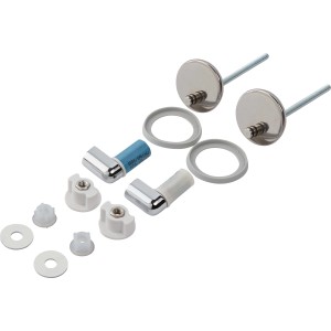 baliv WC-Sitz Befestigungsset für Amstel/Jamari: Scharniere, Schrauben, Dichtungen aus Edelstahl und Kunststoff.