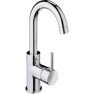 AquaSu Einhebelmischer Basic Chrom, hohe Waschbeckenarmatur für Aufsatzwaschbecken.