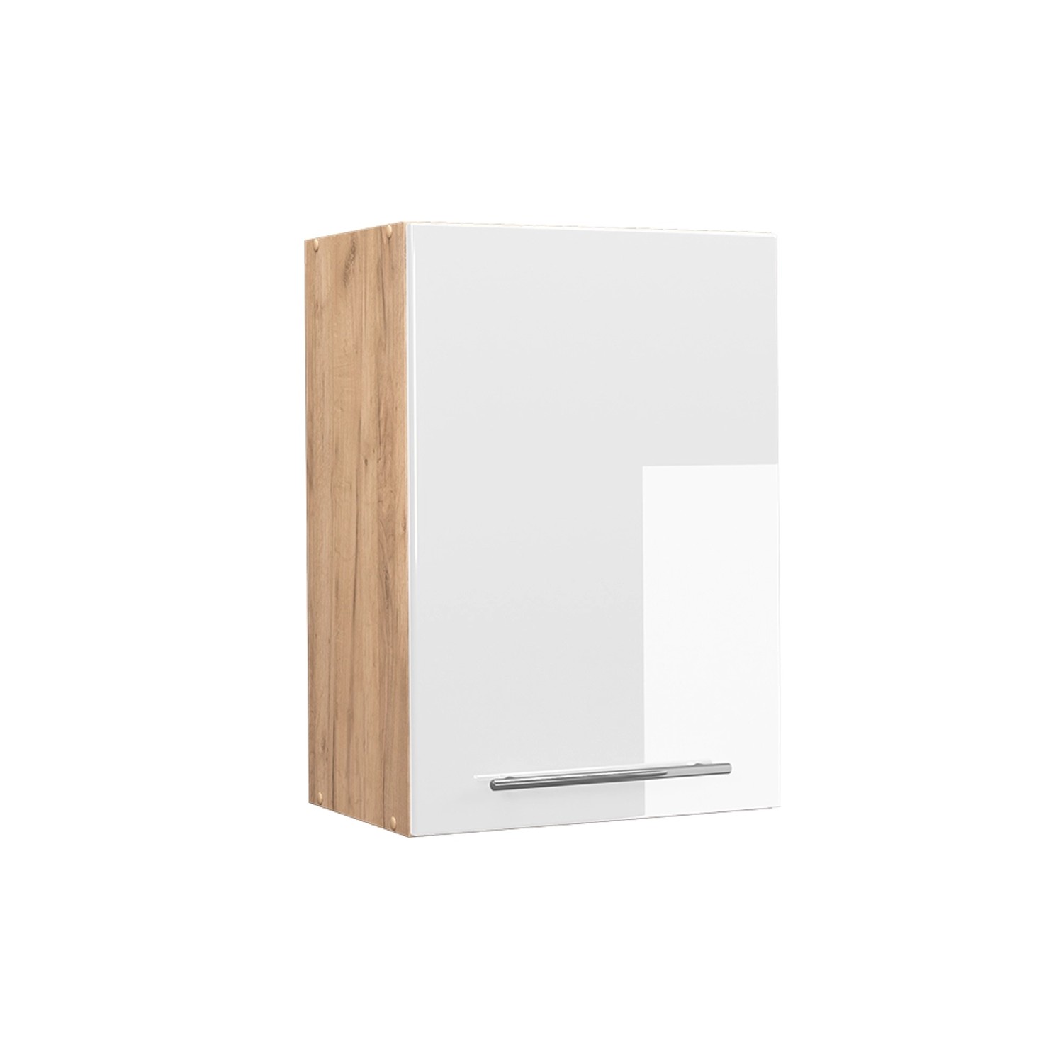 Thumbnail - Vicco Hängeschrank Fame-Line Hängender Küchenschrank Weiß Hochglanz/Goldkraft Eiche 50 cm
