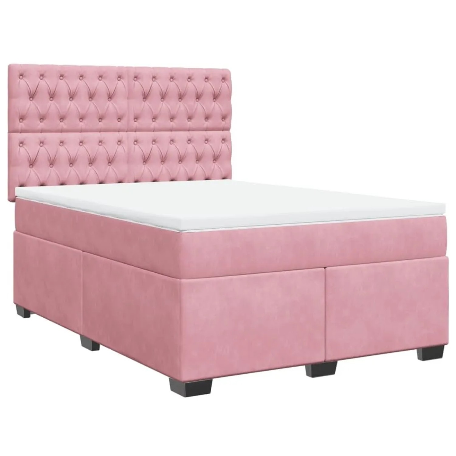 vidaXL Boxspringbett mit Matratze Rosa 140x200 cm Samt 3290941 günstig online kaufen
