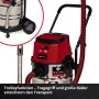 Einhell Akku-Nass-Trockensauger TP-VC 36/30 S Auto-Solo mit Edelstahlbehälter und Zubehör.