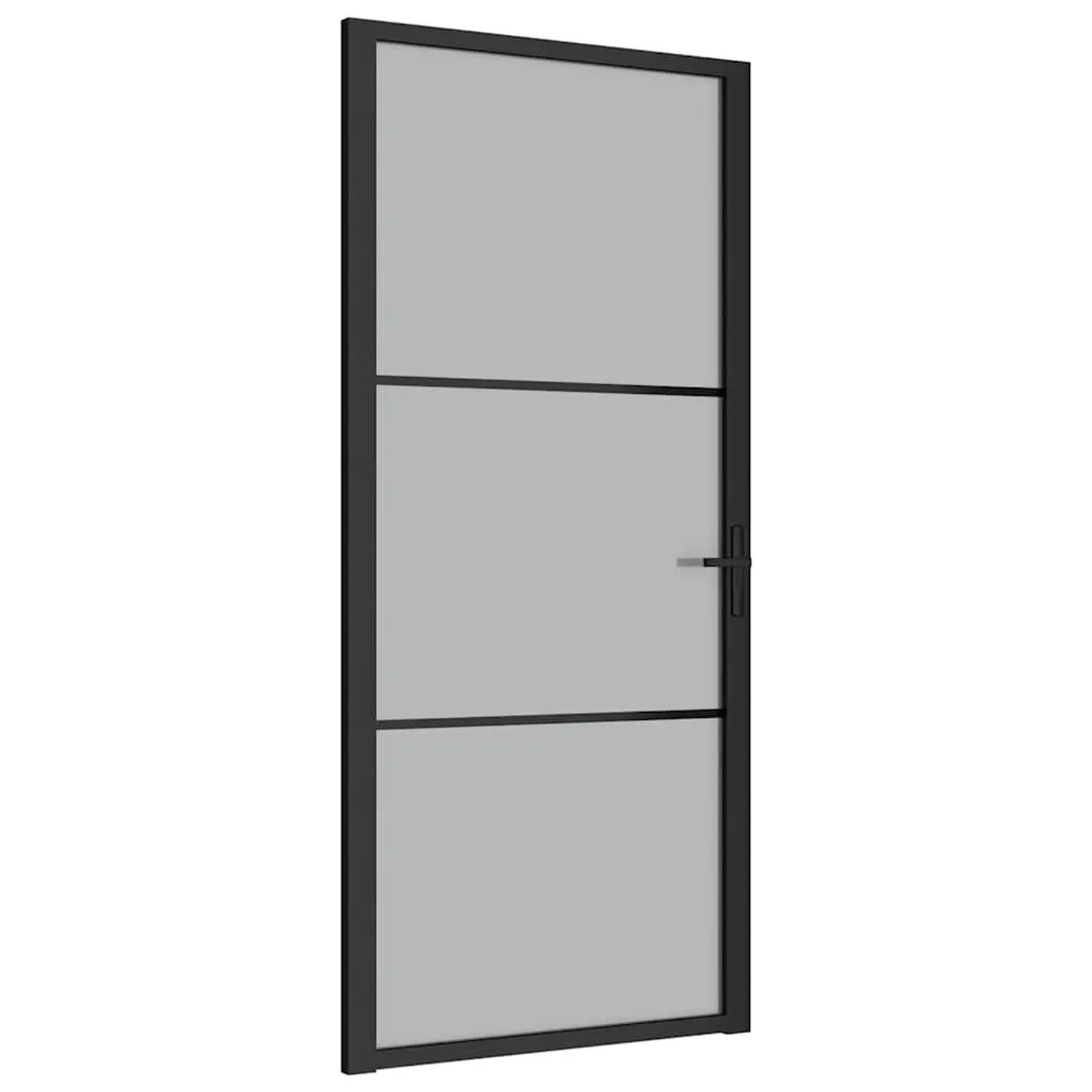 vidaXL Innentür 93x201,5 cm Schwarz Mattglas und Aluminium 350554