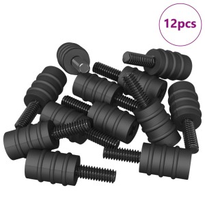 vidaXL Abstandsschraube 12 Stk Schwarz M4 Gummi und Stahl 865026