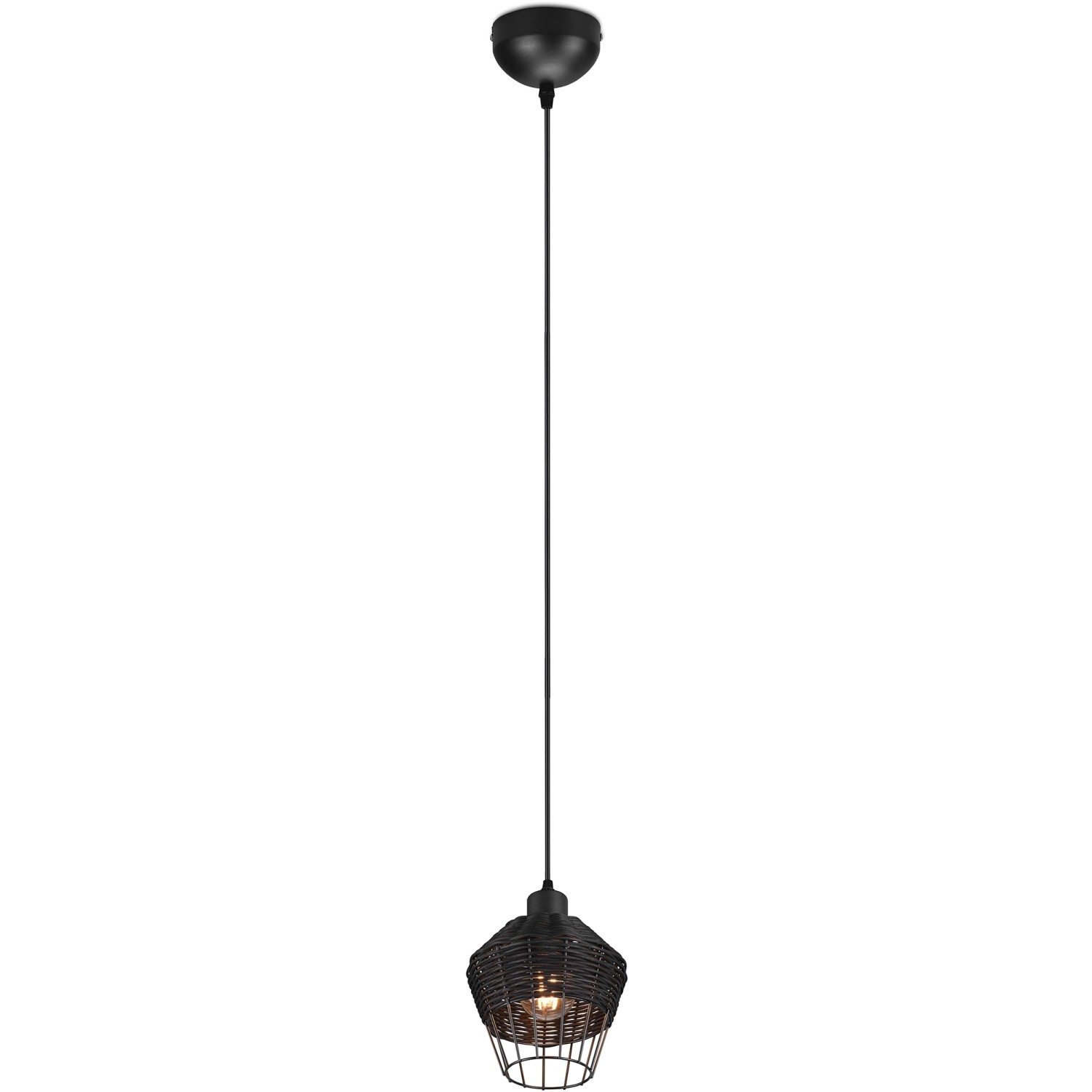 Reality Pendelleuchte Borka 1-flammig Schwarz Ø 17,5 cm