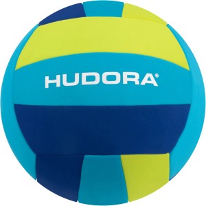 Hudora Beachball Mega, Ø 40,5 cm, blau-limettengrün. Aufblasbarer Ball für Spiel & Spaß.