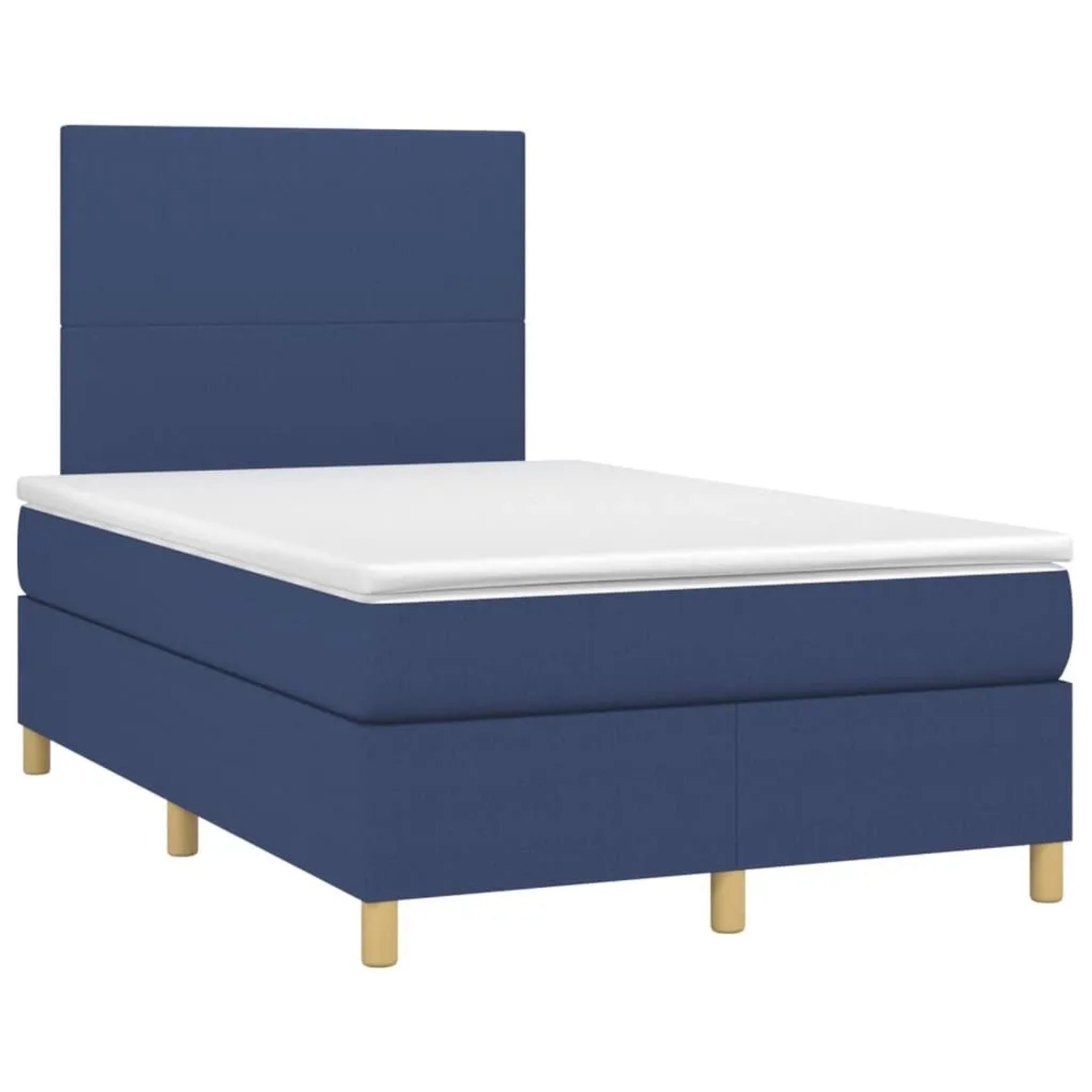 vidaXL Boxspringbett mit Matratze & LED Blau 120x200 cm Stoff 3135267 günstig online kaufen
