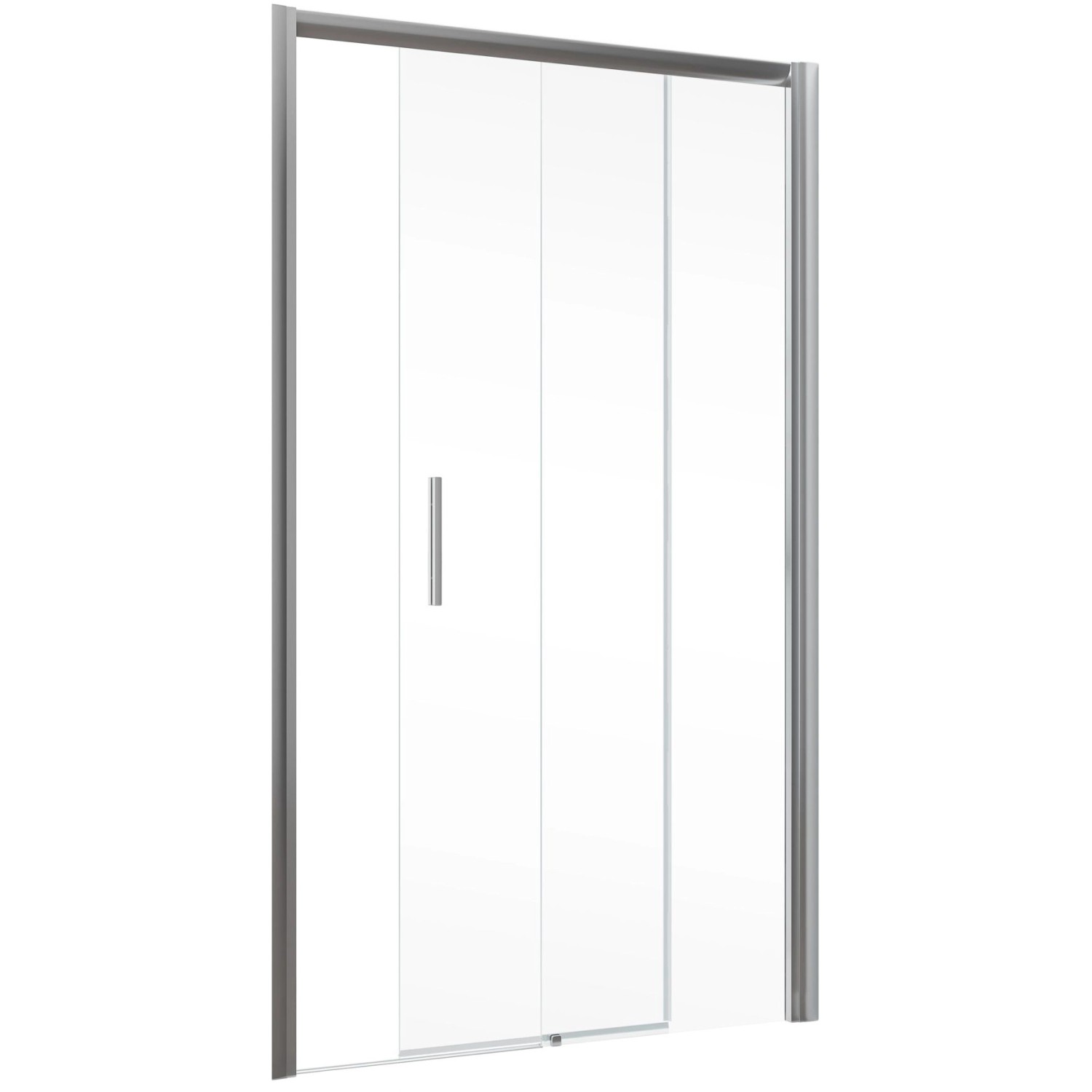 Schulte Schiebetür Kristall Trend, 2-teilig, 140x200 cm, Chromoptik, für barrierefreien Duschbereich.