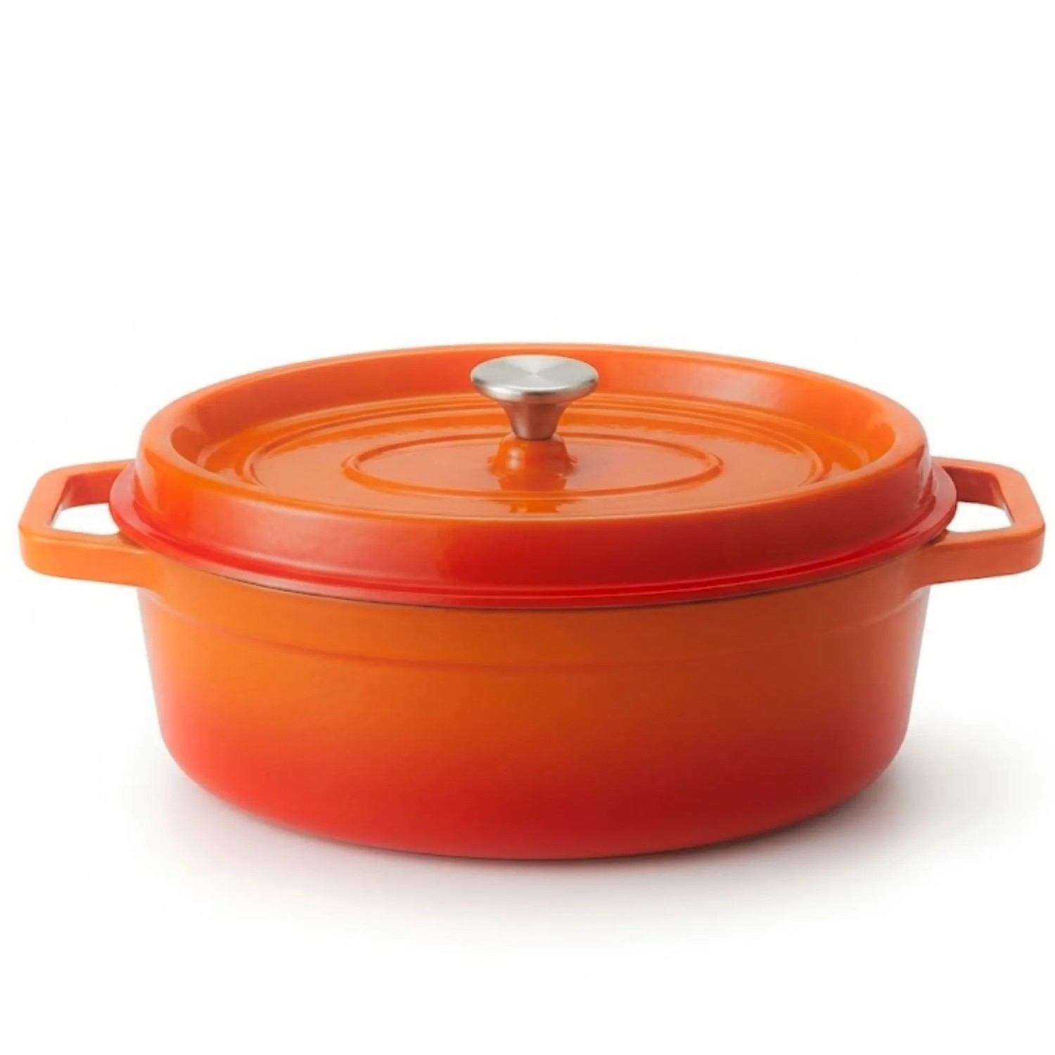 osoltus Bräter Emaille Gusseisen Oval Orange 33 Cm 5,5 Liter